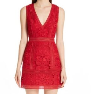 Alice + Olivia Lace Red Mini Dress NWT